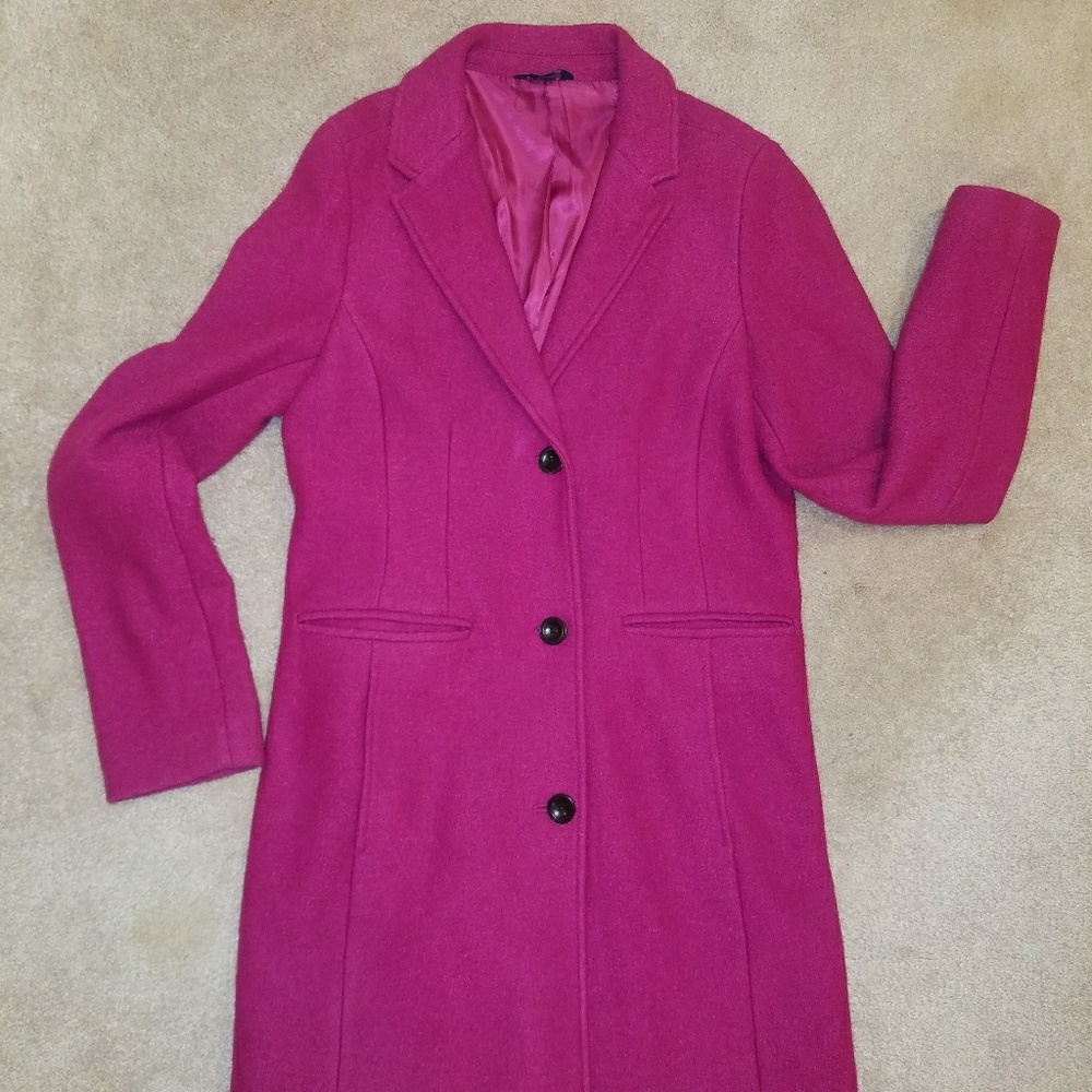 Sz 12 T Land's End Wool Car Coat